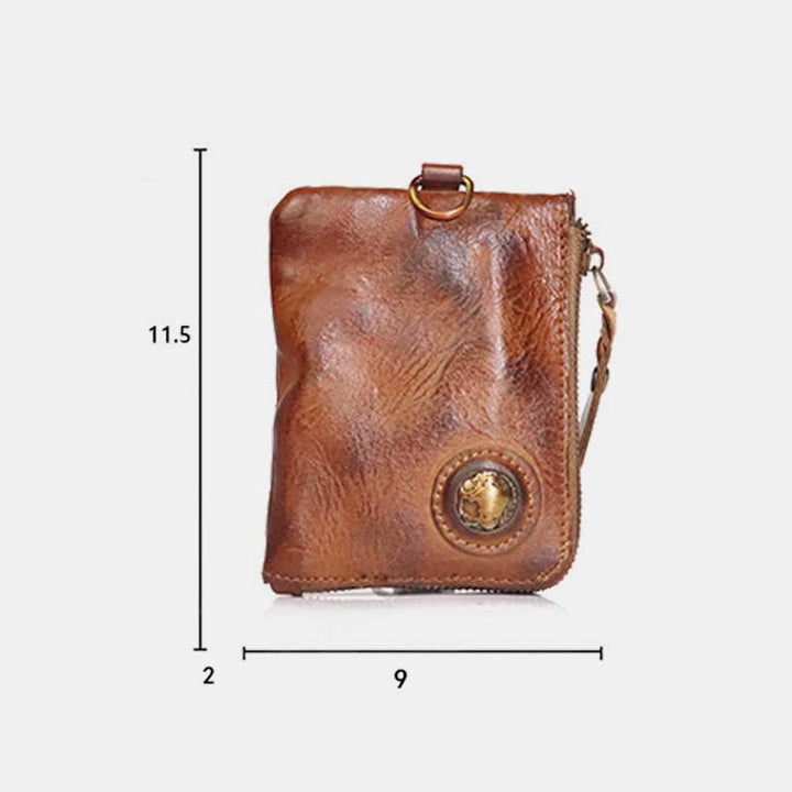 Geldbörse für Herren, multifunktional, weiches Leder, Vintage, täglicher Reißverschluss - image 14