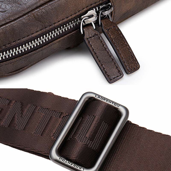 Herren Leder Sling Bag Brusttasche Ein-Schulter-Rucksack Umhängetasche