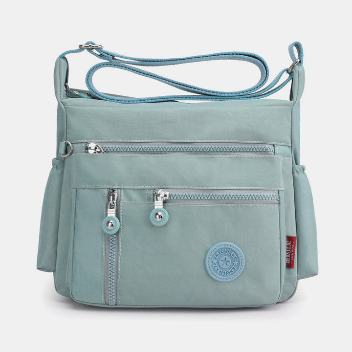 Große, wasserdichte, leichte Umhängetasche mit mehreren Taschen - Puderblau - image 15