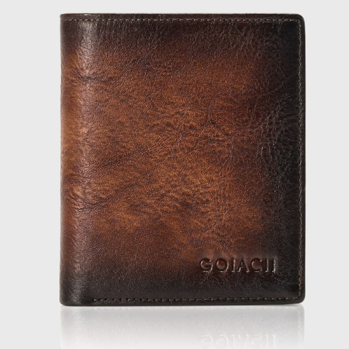 Herren Vertikale Brieftasche RFID Blocking Bifold Leder Sanfte Geldbörse