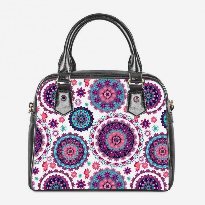 PU-Leder-Blumen-Geldbörsen Top-Griff-Tasche Crossbody Handtasche Satchel Taschen