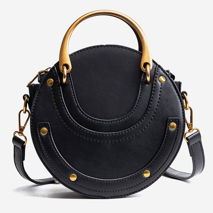 Elegante, runde Top-Grifftasche mit großem Fassungsvermögen und metallischem Griff