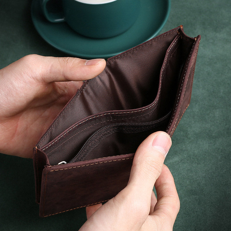 Retro Herren Geldbörse aus echtem Leder mit großem Fassungsvermögen, Kreditkartenetui