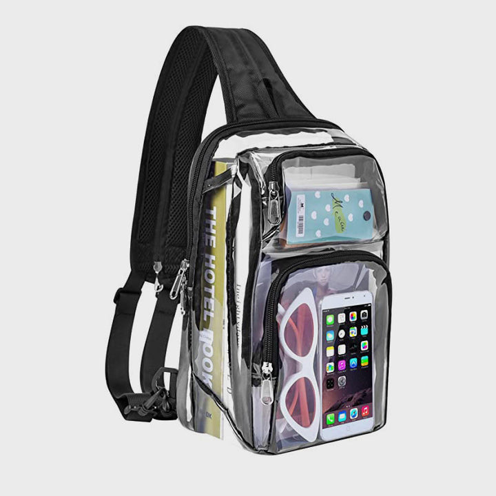 Schultertasche für Ausflüge, Sport, multifunktionaler transparenter PVC-Tagesrucksack