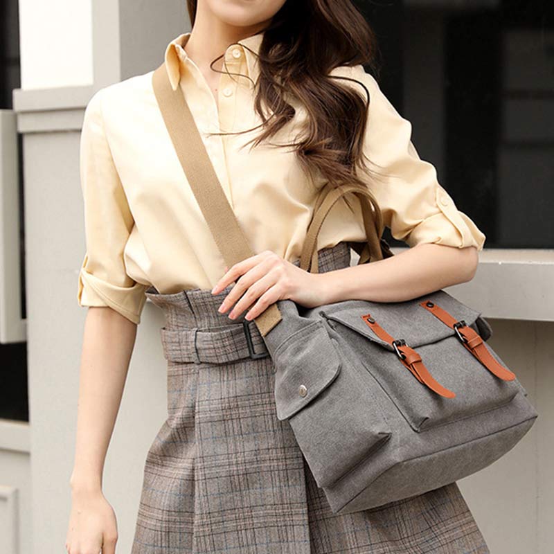 Große Kapazität Damen Canvas Tote Casual Crossbody Schulter Handtaschen Messenger Bag