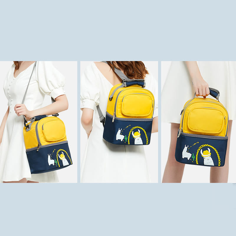 Mamatasche für Frauen Cartoon Multifunktionaler Outdoor-Rucksack mit zweilagigem Design