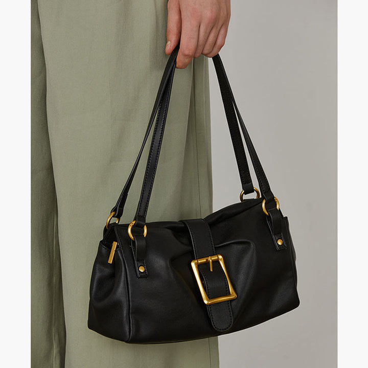 Klassische Unterarmtasche im Retro-Stil für Damen, Schultertasche aus echtem Leder