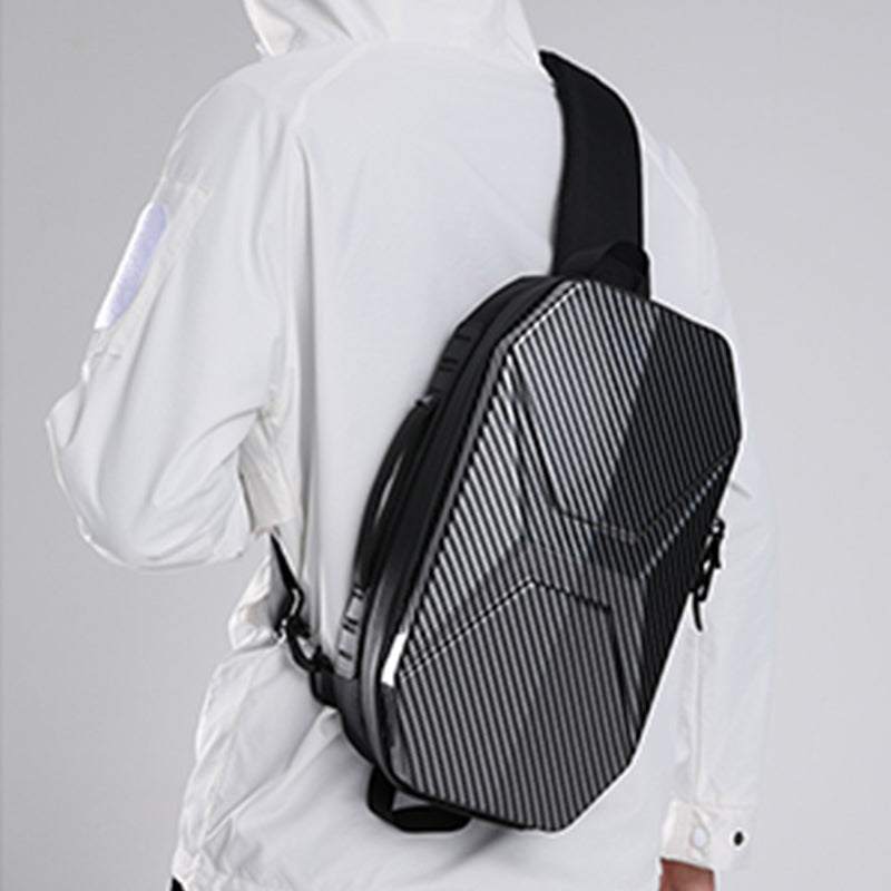Modische Schultertasche für Herren, wasserdicht, robust, mit USB-Ladeanschluss