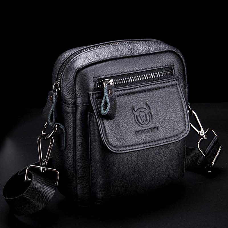 Umhängetasche aus echtem Leder für Herren, Messenger Bag, Schultertasche