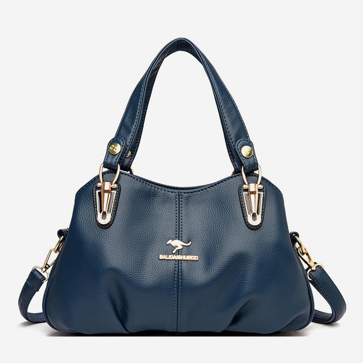 Damen Lederhandtasche mit mehreren Fächern, Umhängetasche, Hobo-Tasche