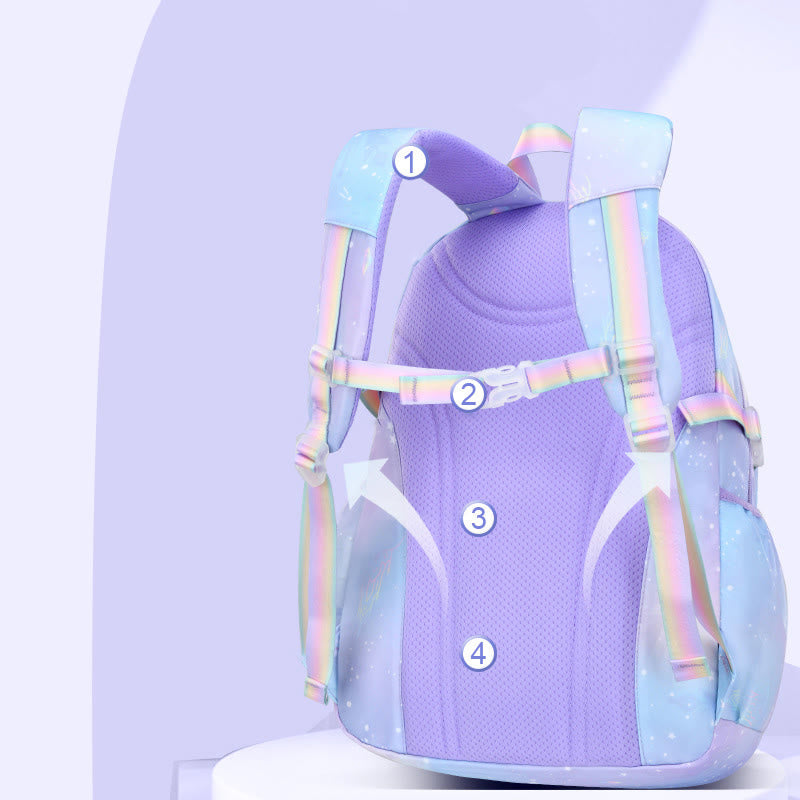 Rucksack für Kinder mit Farbverlauf, leicht, große Kapazität, für den täglichen Gebrauch, Schultasche