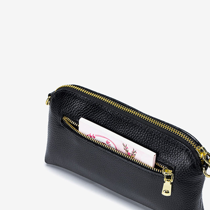 Clutch aus echtem Leder für Damen, Handgelenktasche, Umhängetasche