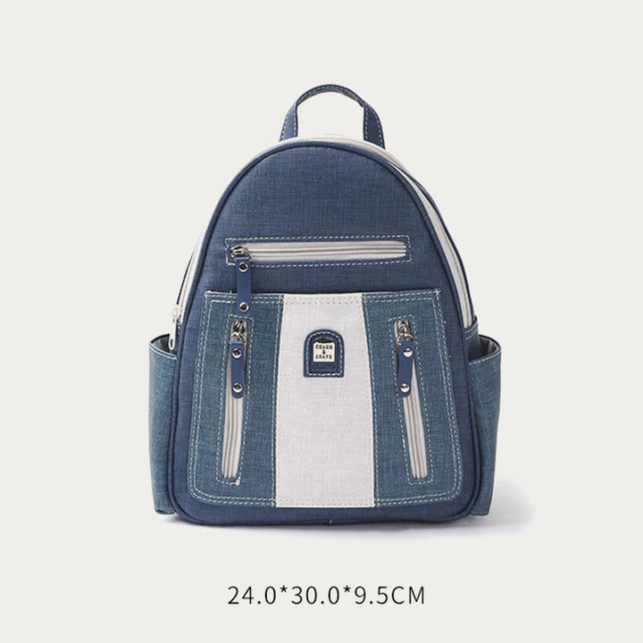 Schultertasche mit Reißverschluss für Damen, Retro, schlichter multifunktionaler Rucksack