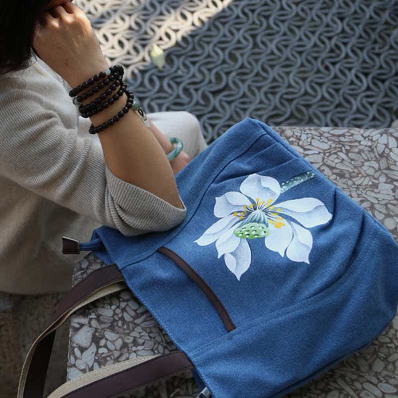Lässige Canvas-Tragetasche mit mehreren Taschen für Damen, Umhängetasche mit Henkel