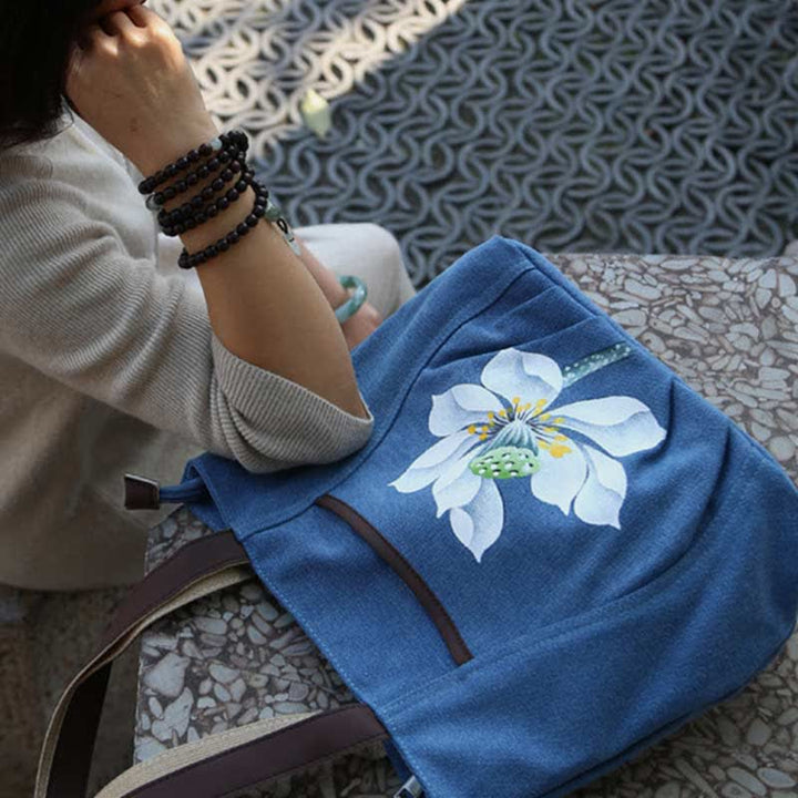 Lässige Canvas-Tragetasche mit mehreren Taschen für Damen, Umhängetasche mit Henkel