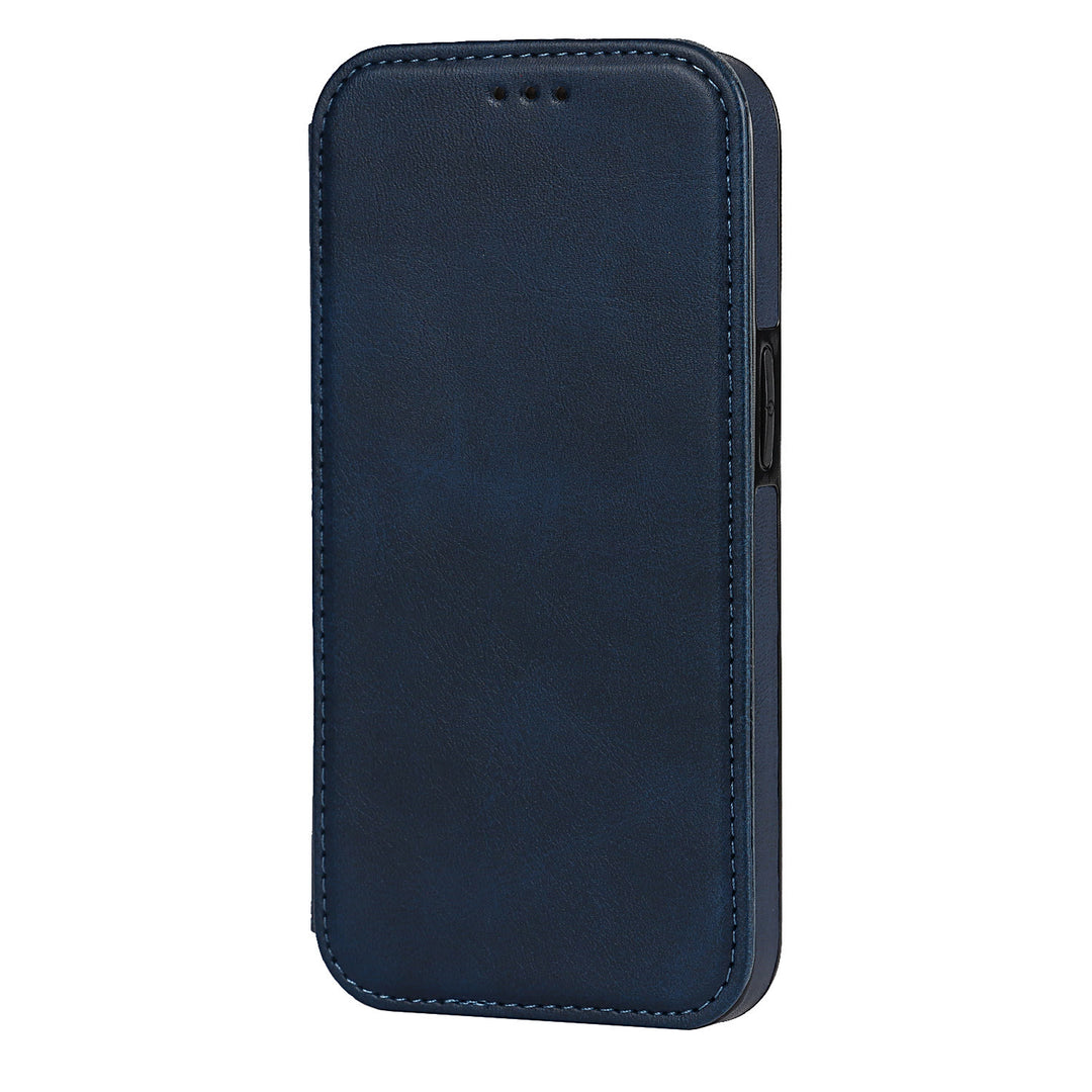 Handyhülle für iPhone 14 Clamshell Lederhülle mit Kartenfächern