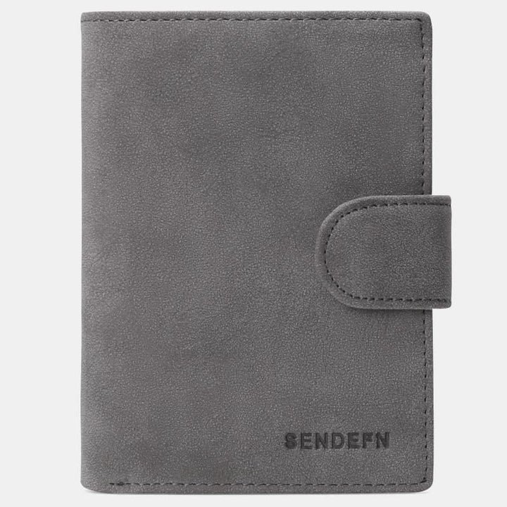 Kleine Geldbörse aus echtem Leder mit RFID-Blockierung - Grau - image 21