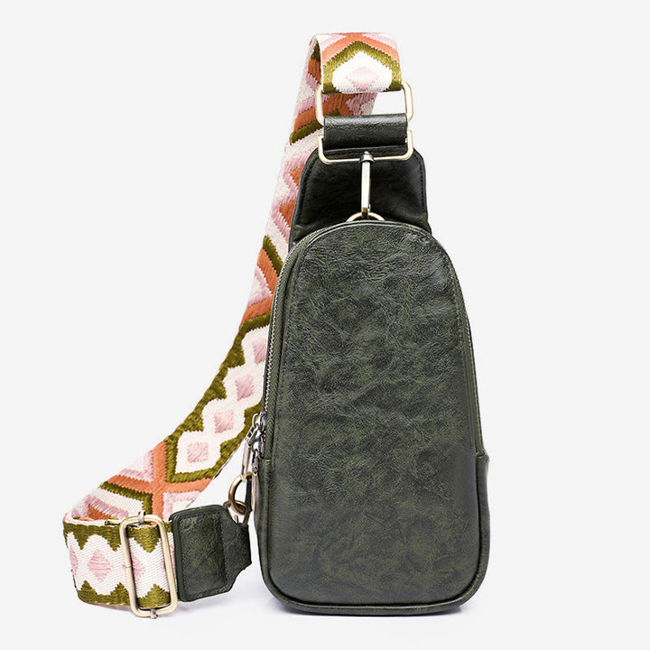 Schultertasche für Damen, leichte Einkaufstasche aus Leder mit breiten Riemen