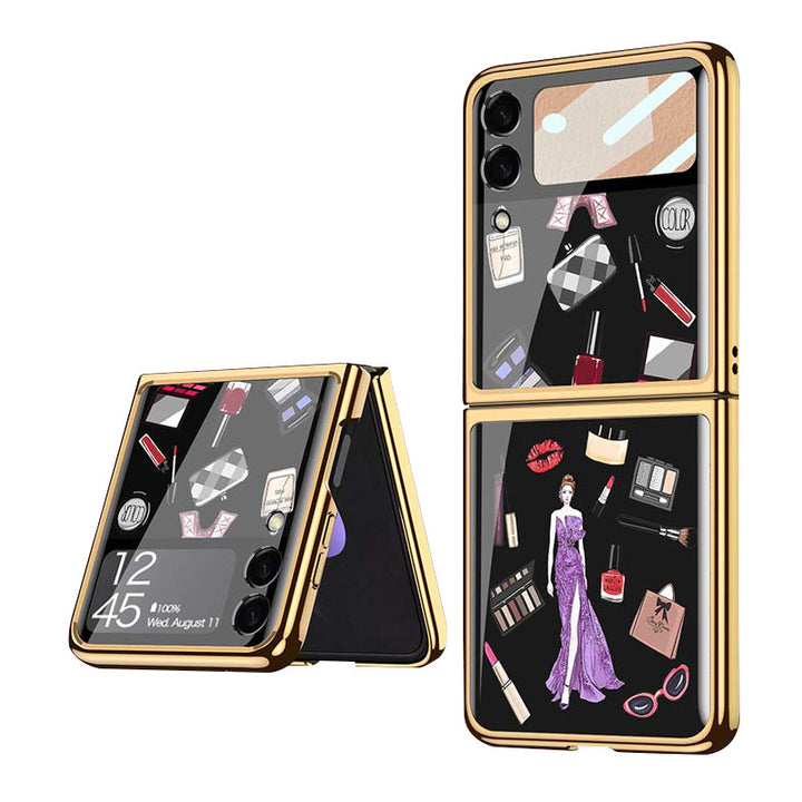 Samsung Galaxy Z Flip 3 Hülle Floral Premium Dünn Transparent Hart PC Handyhülle