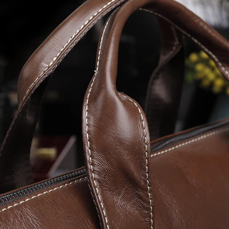 Business Aktentasche Messenger Bag für Herren aus echtem Leder Laptoptasche