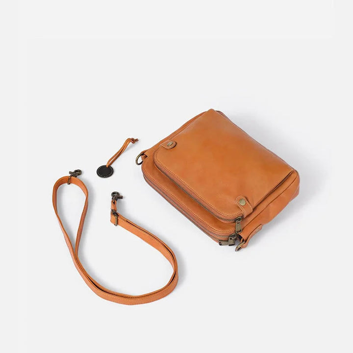 Vintage Dreilagige Umhängetasche aus Leder für Damen