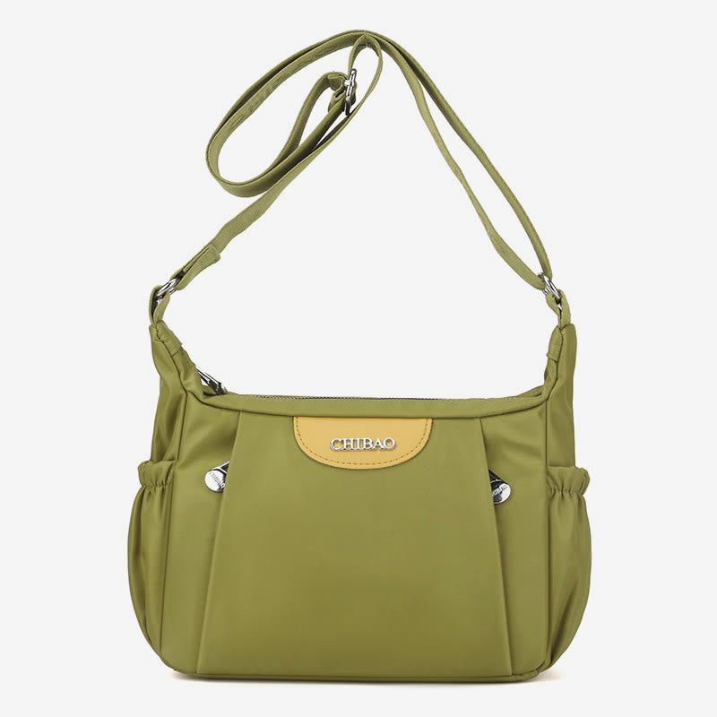 Damen Umhängetasche, minimalistisch, mehrere Taschen, breiter Riemen, Schultertasche