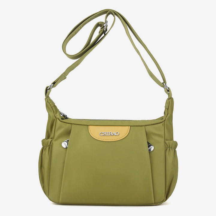 Damen Umhängetasche, minimalistisch, mehrere Taschen, breiter Riemen, Schultertasche