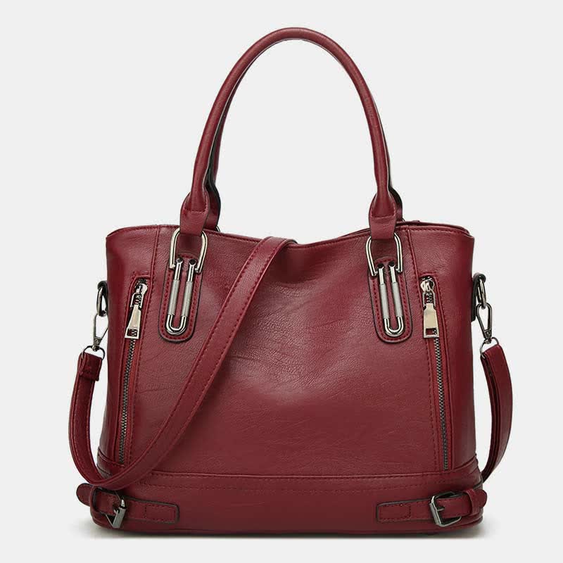 Einkaufstasche aus Kunstleder für Damen, Handtasche, Schultertasche, Umhängetasche