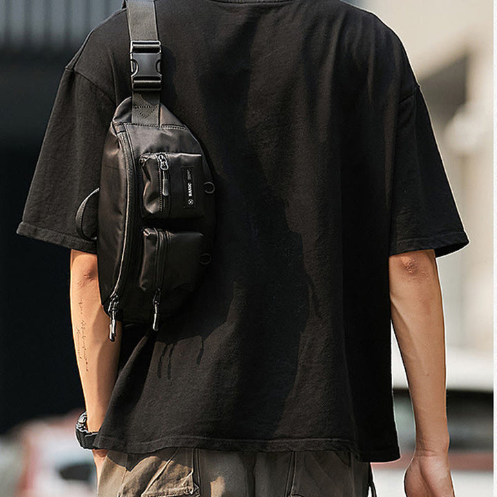 Gürteltasche für Herren, einfache, wasserdichte Umhängetasche aus Nylon für den Außenbereich
