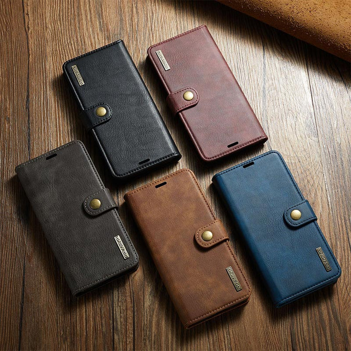 Magnetische Brieftaschenhülle für iPhone 13 Pro Max, mehrere Modelle, handgefertigtes PU-Leder