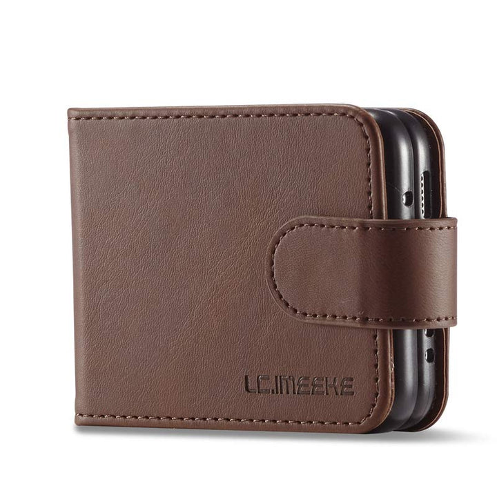 Samsung Galaxy Z Flip 3 Leder-Handyhülle Wallet Case mit Kartenfach