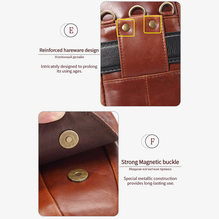Handytasche aus Leder für Herren, langlebig, multifunktional, zum Tragen auf dem Gürtel, Hüfttasche