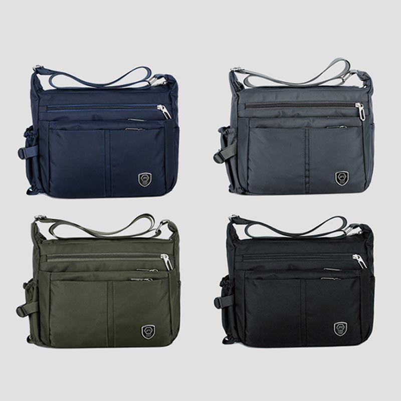 Leichte Umhängetasche aus Nylon mit mehreren Taschen für Herren