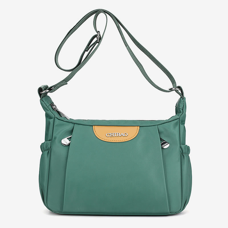 Damen Umhängetasche, minimalistisch, mehrere Taschen, breiter Riemen, Schultertasche