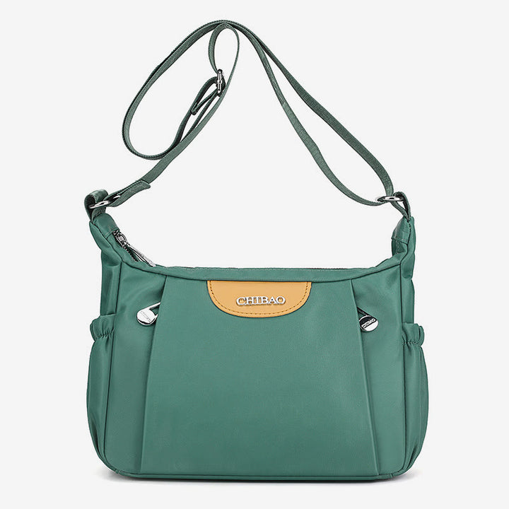 Damen Umhängetasche, minimalistisch, mehrere Taschen, breiter Riemen, Schultertasche