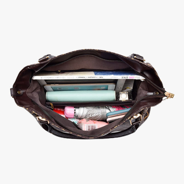 Hobo-Tasche aus Leder mit großem Fassungsvermögen, multifunktionale Schultertasche