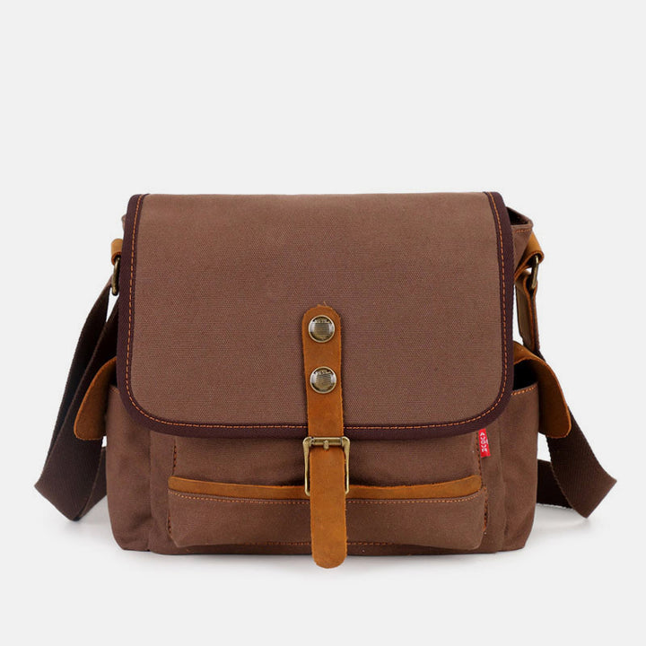 Vintage Messenger Bag aus Canvas mit großem Fassungsvermögen 