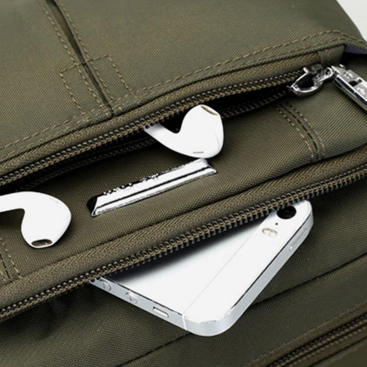 Umhängetasche mit mehreren Taschen für Herren, leichte Mini-Umhängetasche aus Nylon