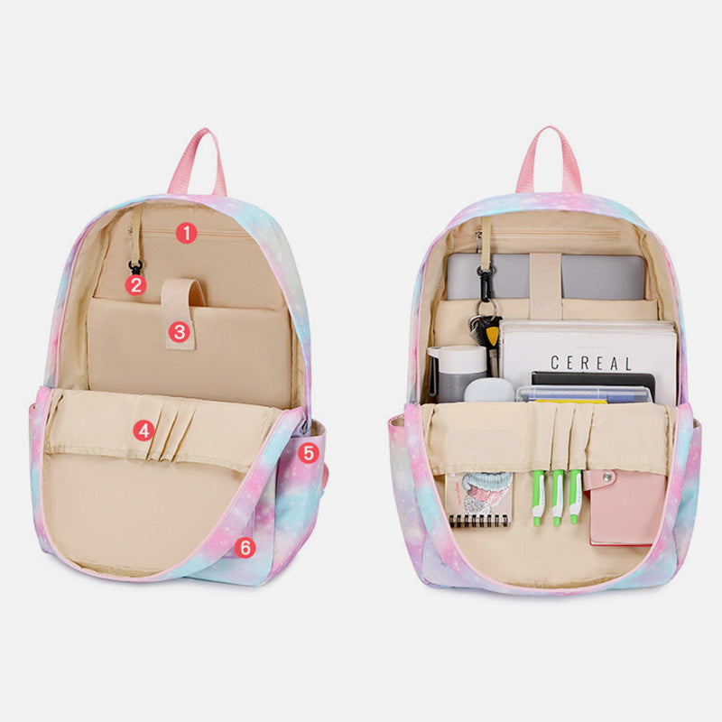 Einhorn-Schulrucksack für Mädchen, Kinder, Grundschule, Büchertasche, Lunchtasche-Set