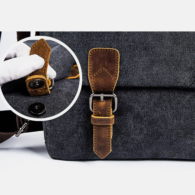 Herren Canvas Messenger Bag Retro Schulter Crossbody Rucksack Geldbörse