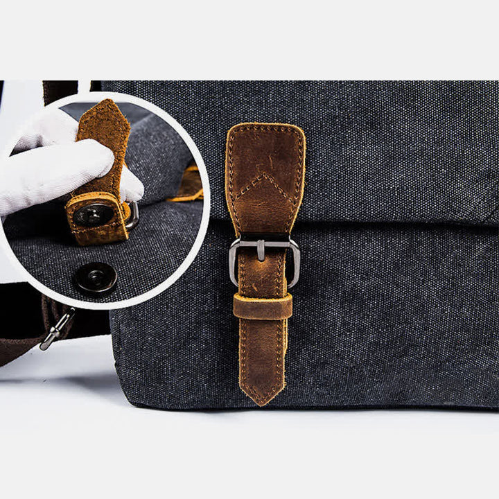 Herren Canvas Messenger Bag Retro Schulter Crossbody Rucksack Geldbörse
