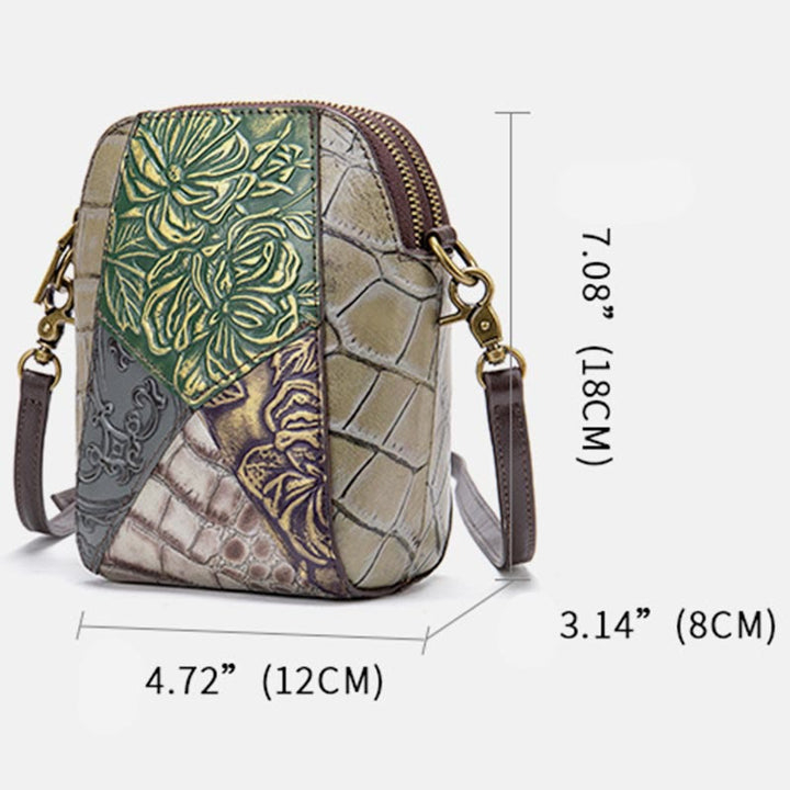 Handytasche für Damen Vintage Custom Mini Umhängetasche aus Rindsleder