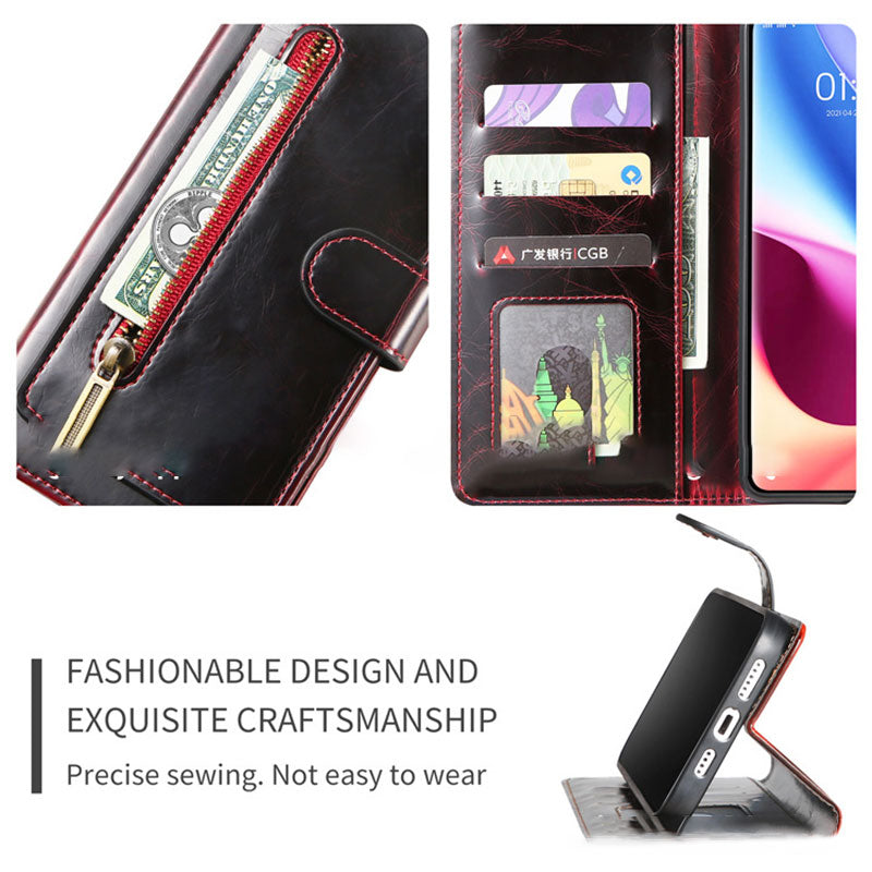 Brieftaschen-Schutzhülle für iPhone, PU-Leder, langlebige Handyhülle mit Kartenfach