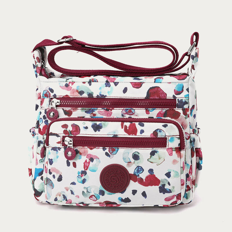 Umhängetasche aus Nylon für Damen, bedruckt, mehrfarbig, robuste Tasche