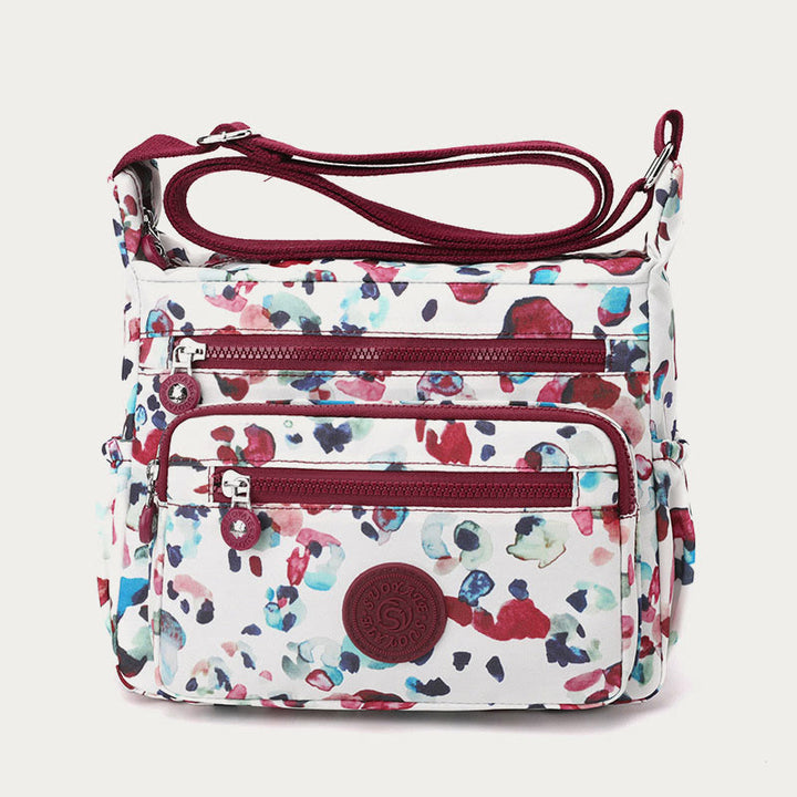 Umhängetasche aus Nylon für Damen, bedruckt, mehrfarbig, robuste Tasche
