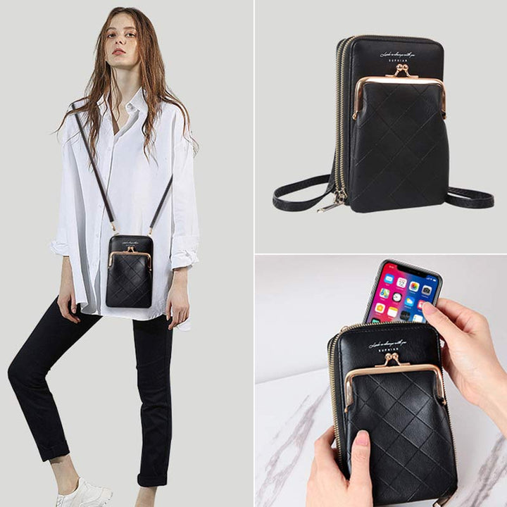 Kleine Crossbody-Handy-Geldbörse für Damen, leichte Mini-Umhängetasche