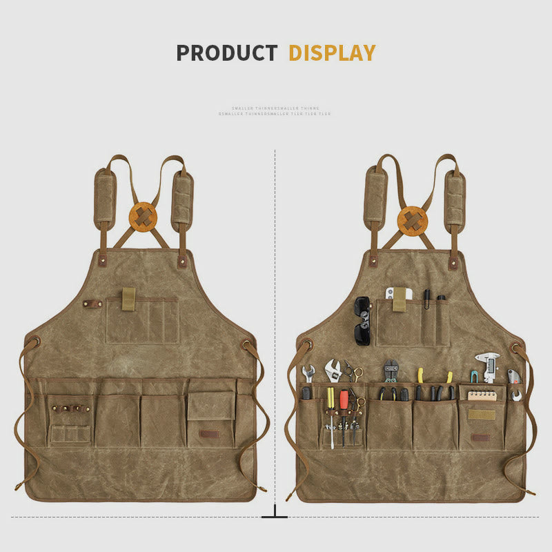 Werkzeugtasche für Handwerker, dicke, wasserdichte Canvas-Schlitz-Werkzeugschürze