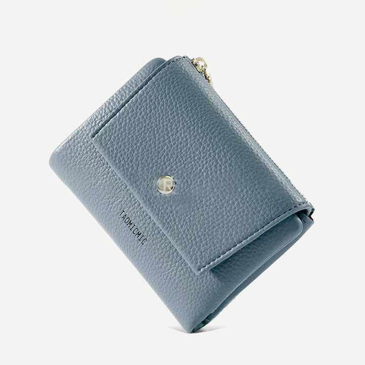 Mini-Geldbörse für Damen aus PU, zweifach gefaltet, kurze Brieftasche mit mehreren Kartenfächern