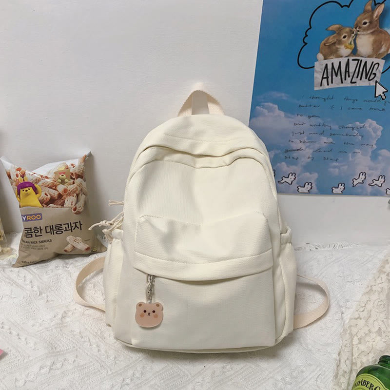 Rucksack für Damen, lässig, cool, solides Nylon, Schul-Umhängetasche