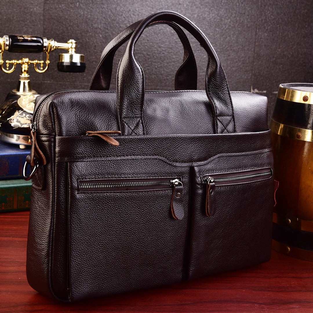 Business Aktentasche Messenger Bag für Herren aus echtem Leder Laptoptasche